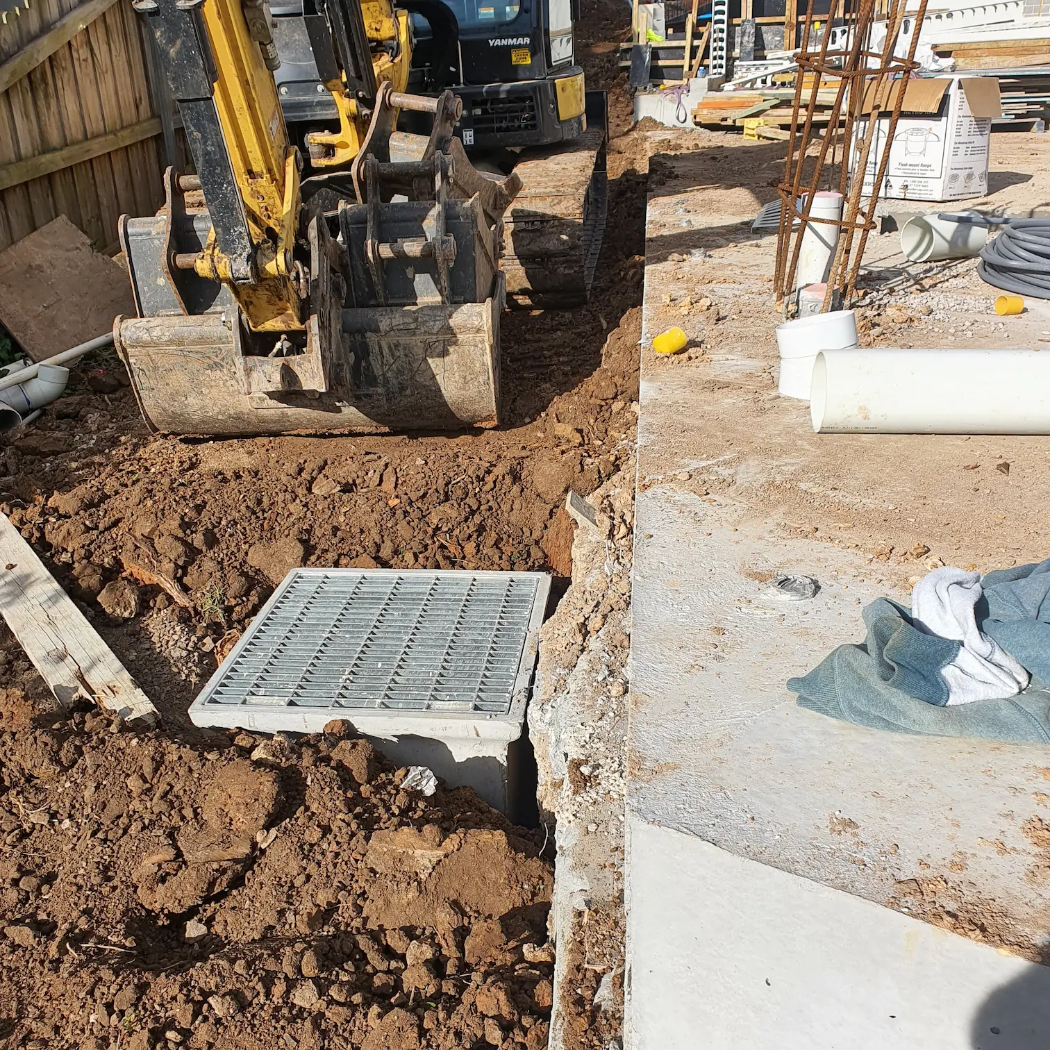 Tight Access Footing — on site